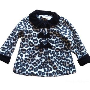 Velvet/Fleece Leopard Print Jacket
